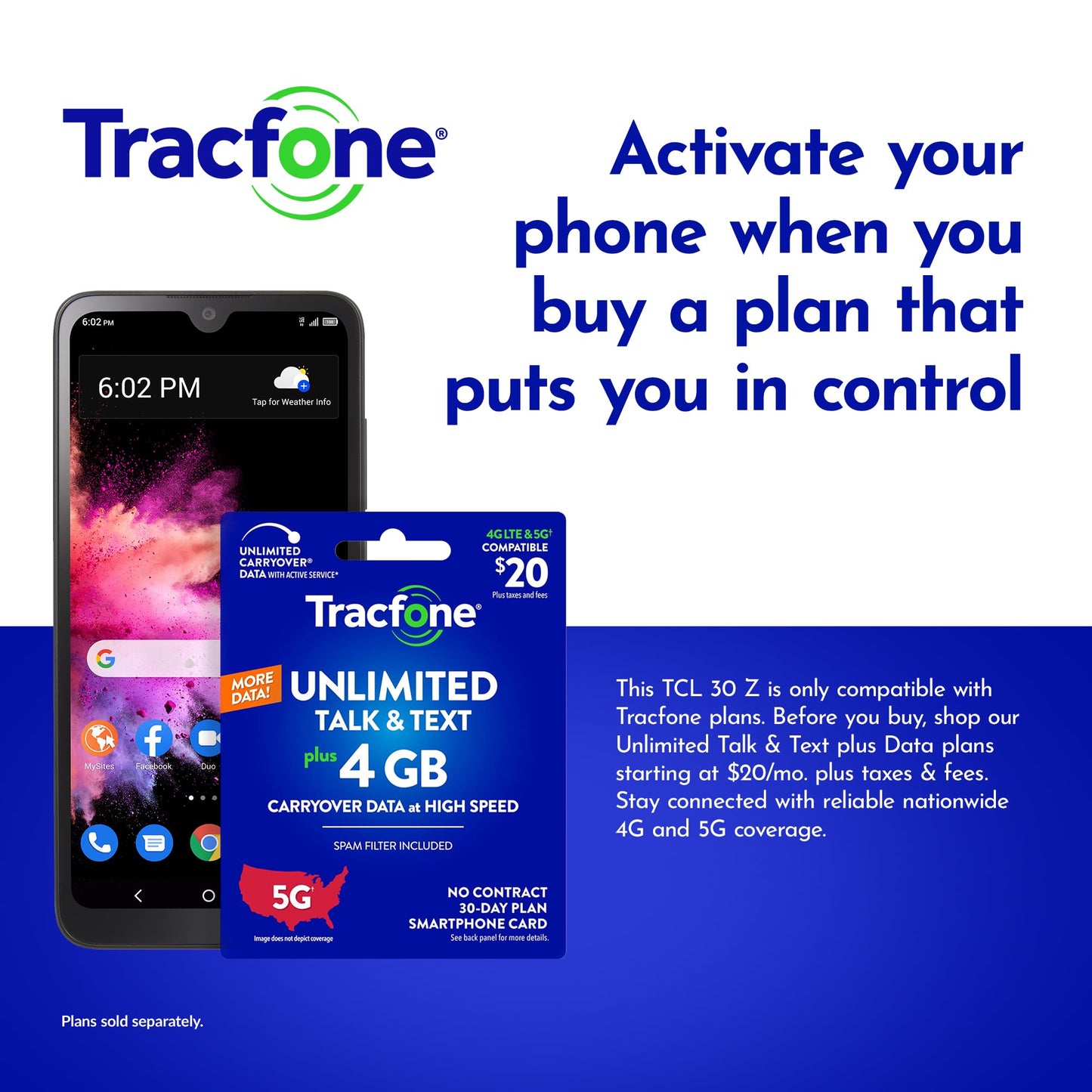 Tracfone |TCL 30 Z | Renewed | Locked | 32GB | 3000mAh Battery |Black