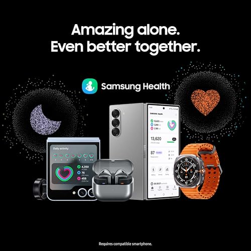 SAMSUNG Galaxy Watch Ultra 47mm LTE AI Smartwatch w/Energy Score, Wellness Tips, Heart Rate Tracking, Sleep Monitor, Fitness Tracker, GPS, 2024,Titanium [US Version, Renewed]